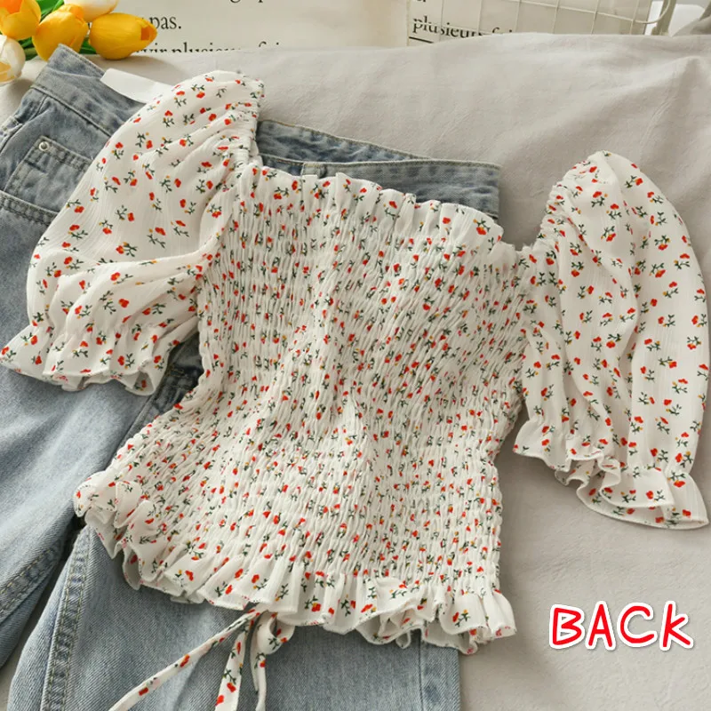 Blouses Shirts Women Floral Dr – Short Linen Drawstring recenzja i cena