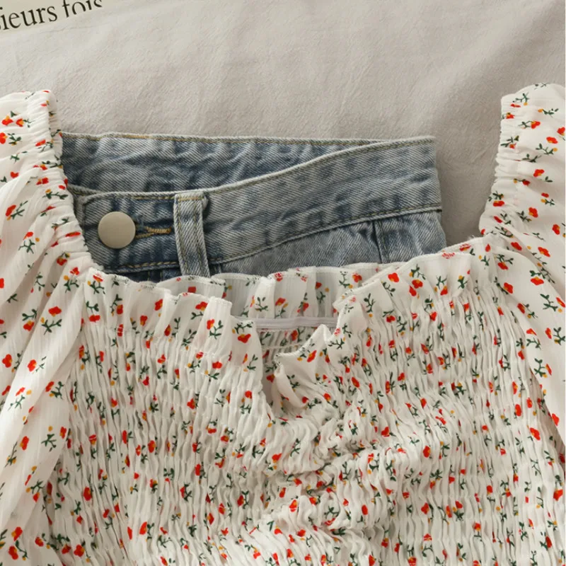 Blouses Shirts Women Floral Dr – Short Linen Drawstring recenzja i cena