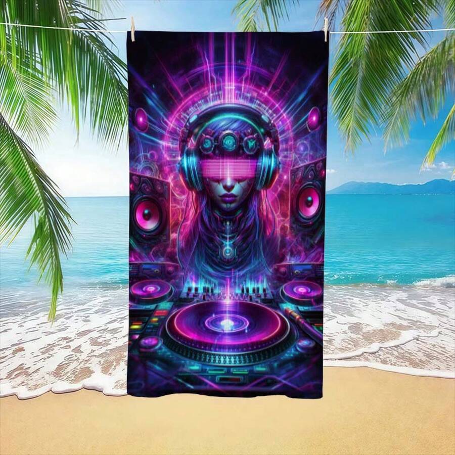 Extra Large Cyberpunk DJ Patte – Beach Towel Large recenzja i cena