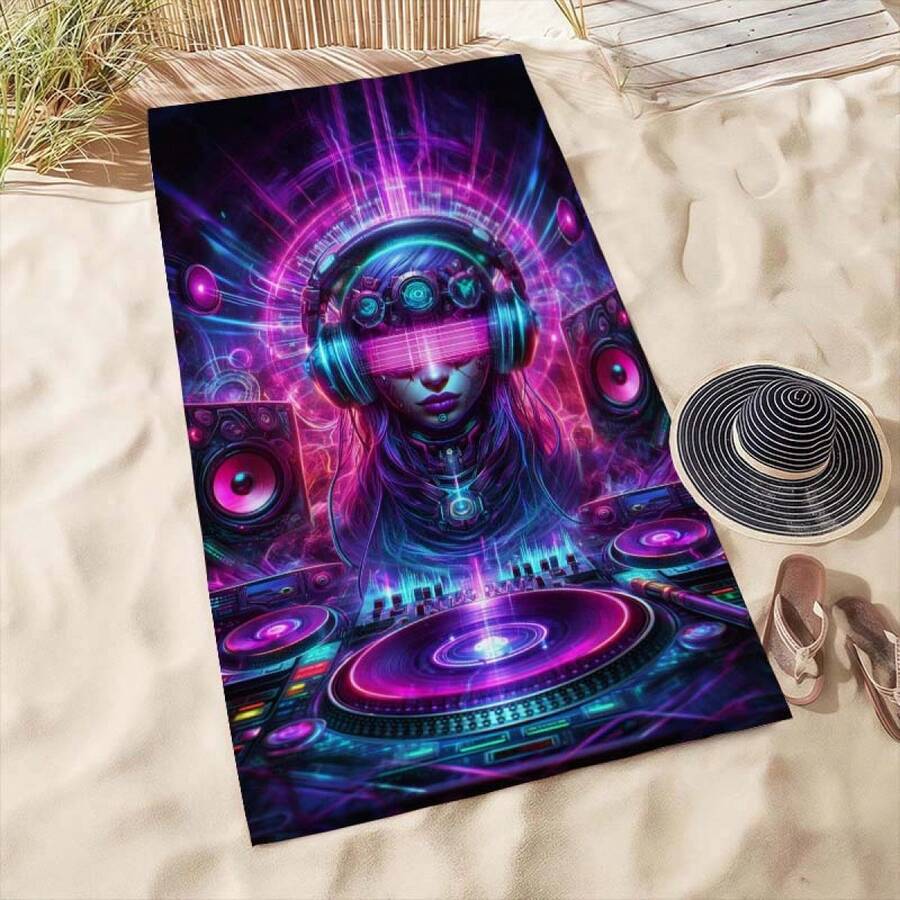 Extra Large Cyberpunk DJ Patte – Beach Towel Large recenzja i cena