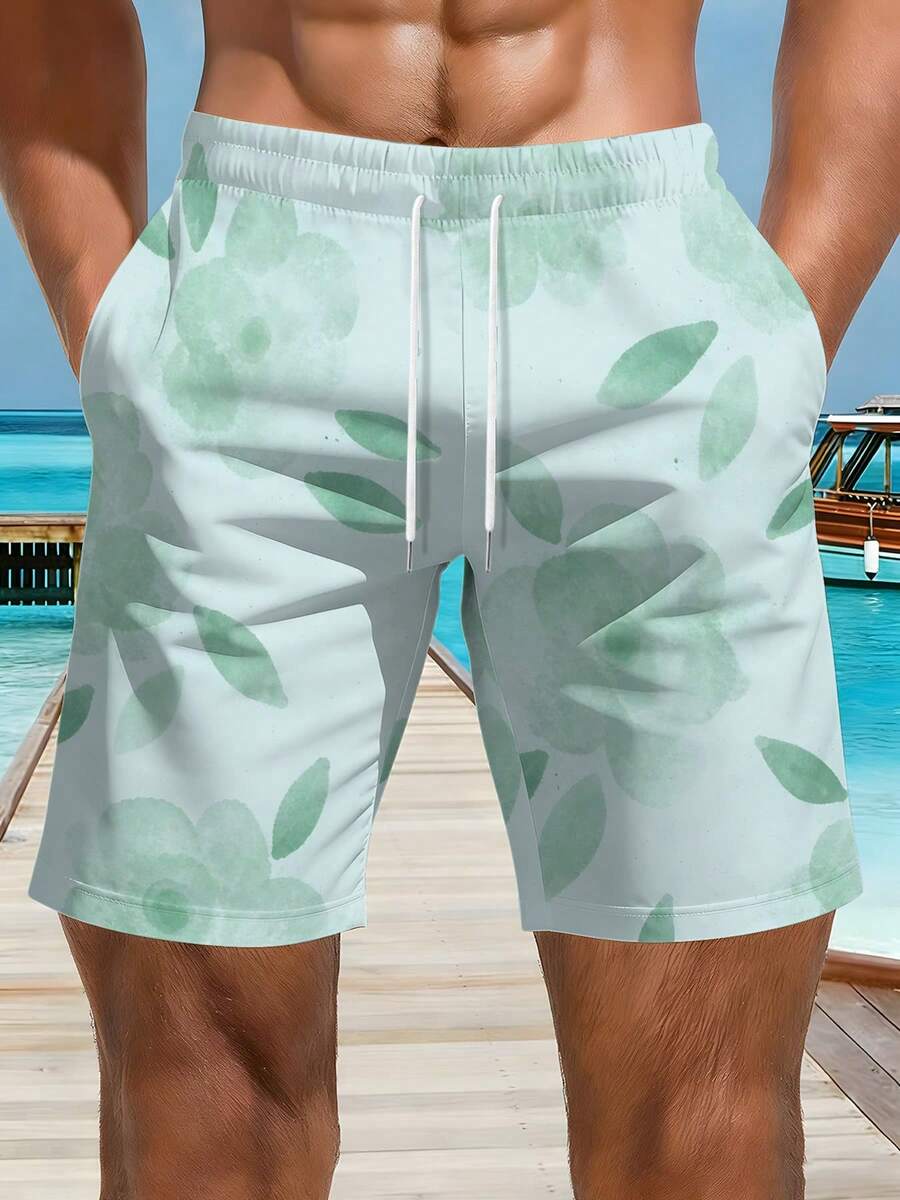 Mens Floral Print Beach Shorts – Swim Trunk Quick Dry recenzja i cena