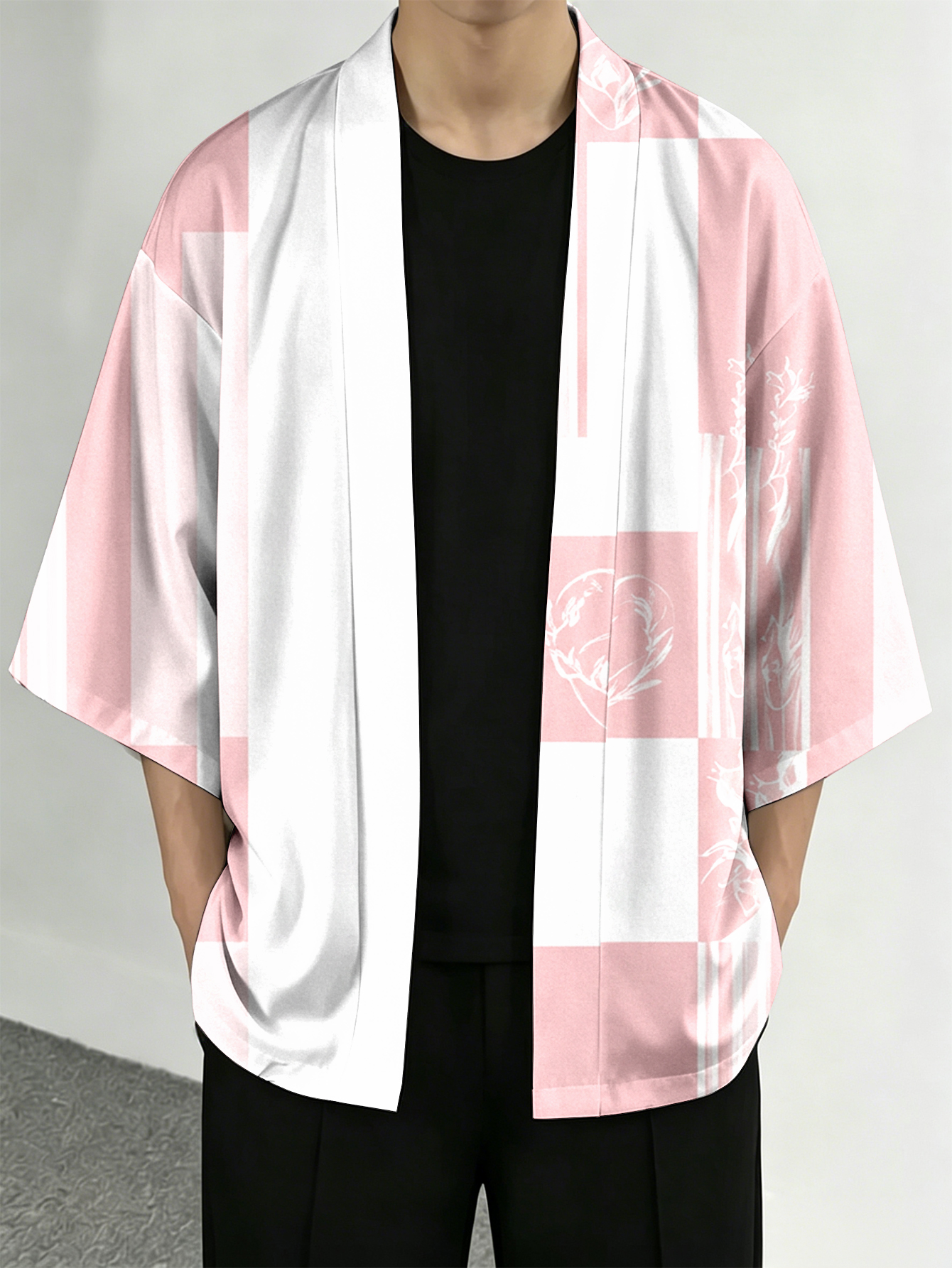Men's casual top Pink and Whit – Resort Shirt Floral recenzja i cena