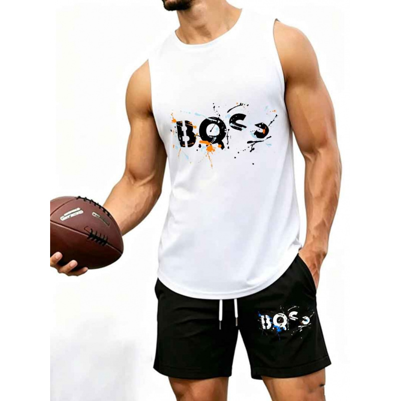 Men's  Graffiti Letter Print 2 – Tank Top Muscle recenzja i cena