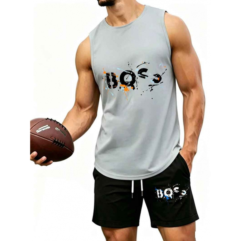 Men's  Graffiti Letter Print 2 – Tank Top Muscle recenzja i cena