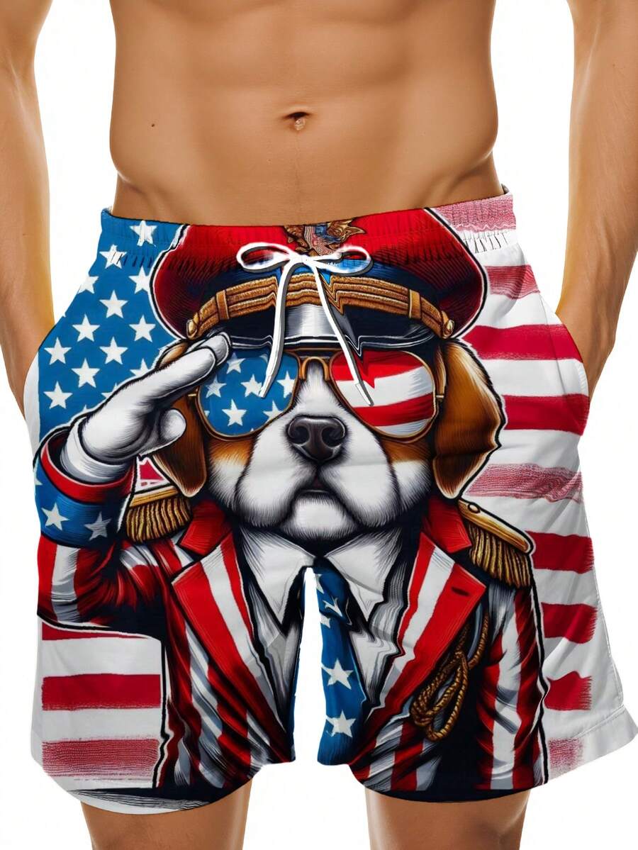 Patriotic Dog American Flag Sw – Swim Trunk Quick Dry recenzja i cena