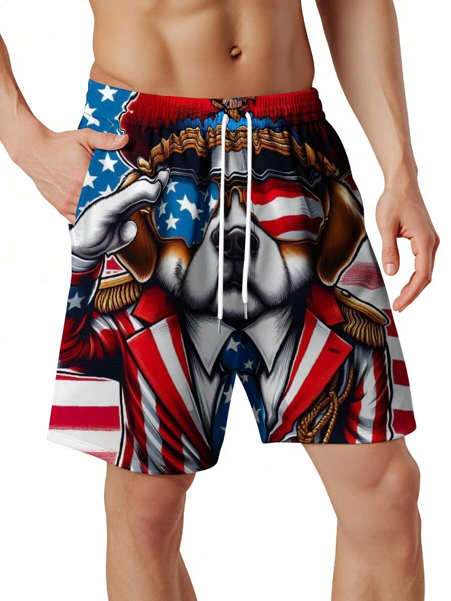 Patriotic Dog American Flag Sw – Swim Trunk Quick Dry recenzja i cena
