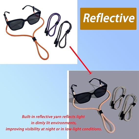 2 PCS Glasses Strap, Reflectiv – Sunglass Retainer Cord recenzja i cena