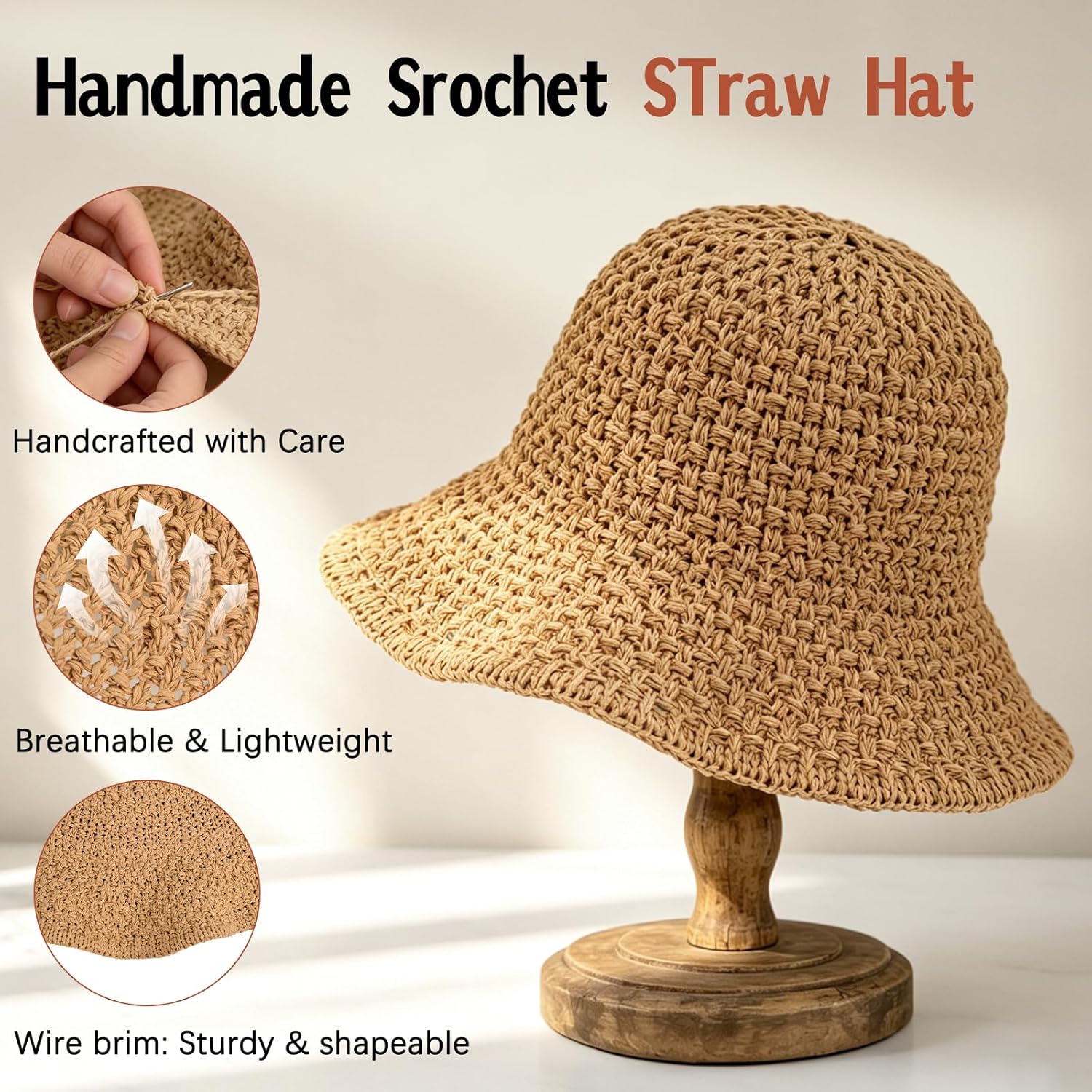 Sun Hat for Women Summer Straw – Bucket Hat Straw recenzja i cena