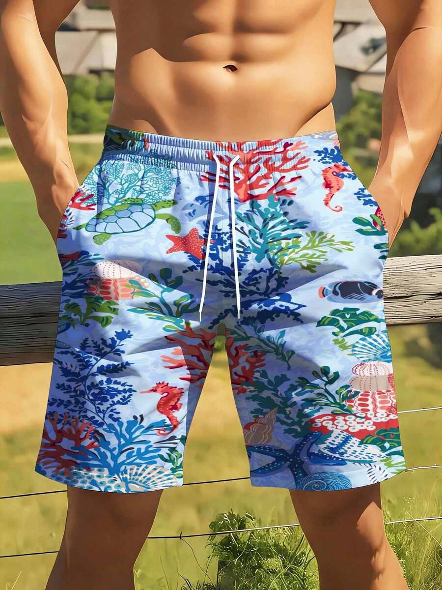 Mens Ocean Life Print Swim Tru – Swim Trunk Quick Dry recenzja i cena