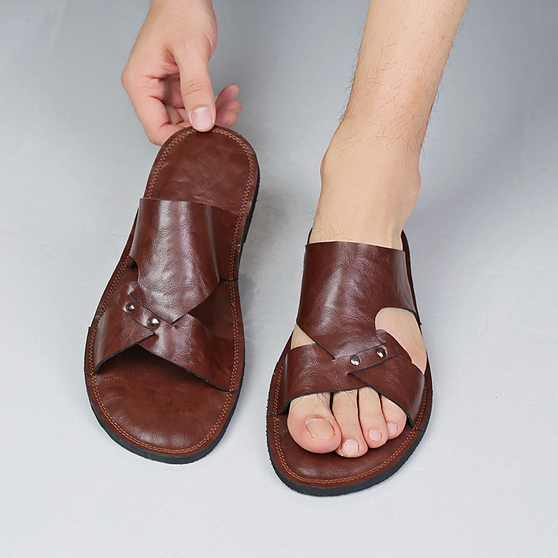 Handmade Leather Slippers Men  – Flip Flop Leather Men recenzja i cena