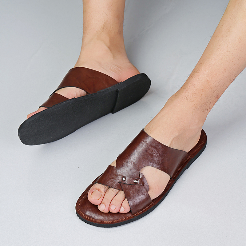 Handmade Leather Slippers Men  – Flip Flop Leather Men recenzja i cena