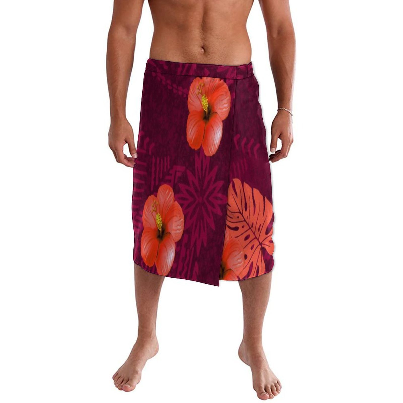 Blue Floral Polynesian Beach W – Sarong Men Wrap recenzja i cena