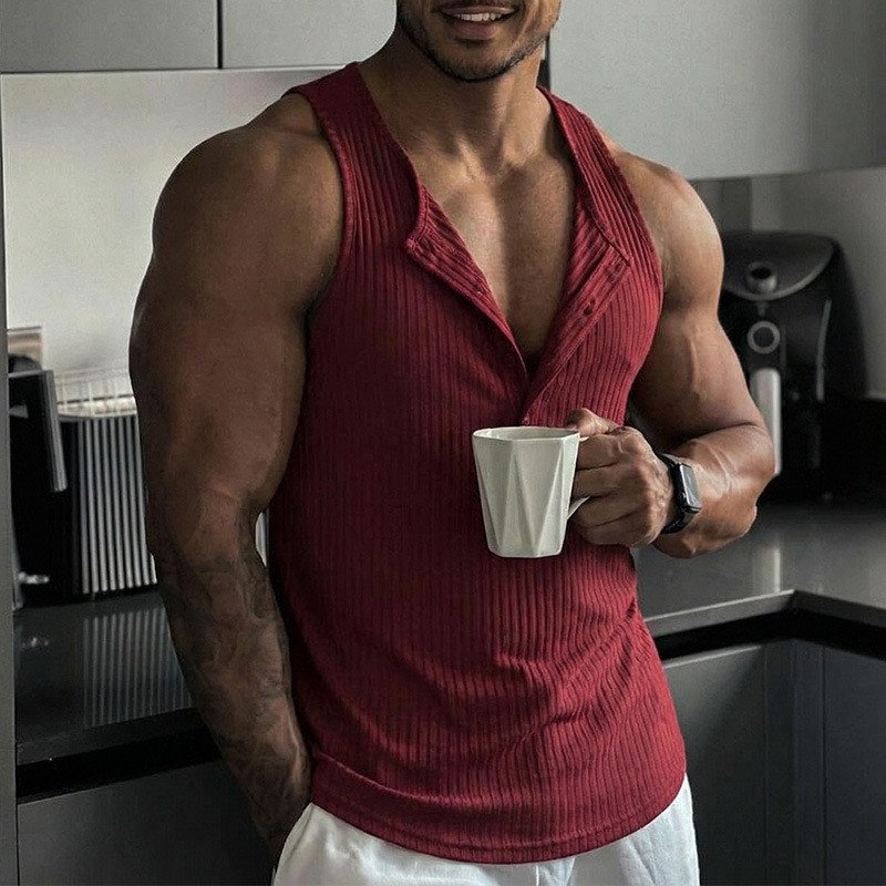 Sporty Tank Top Solid Color Cr – Tank Top Muscle recenzja i cena
