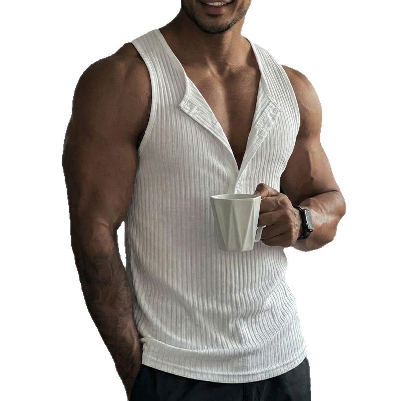 Sporty Tank Top Solid Color Cr – Tank Top Muscle recenzja i cena