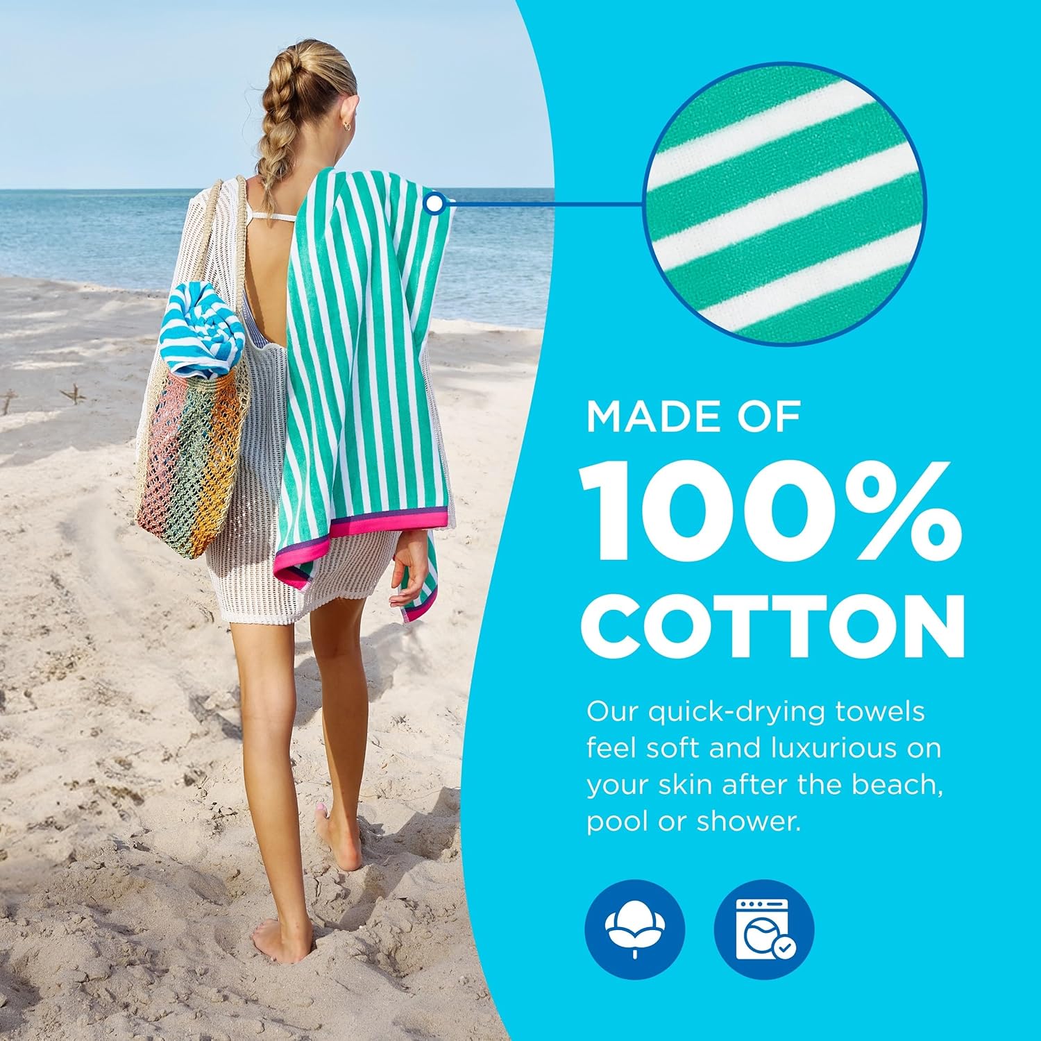 Colorful Racing Striped Beach  – Beach Towel Large recenzja i cena