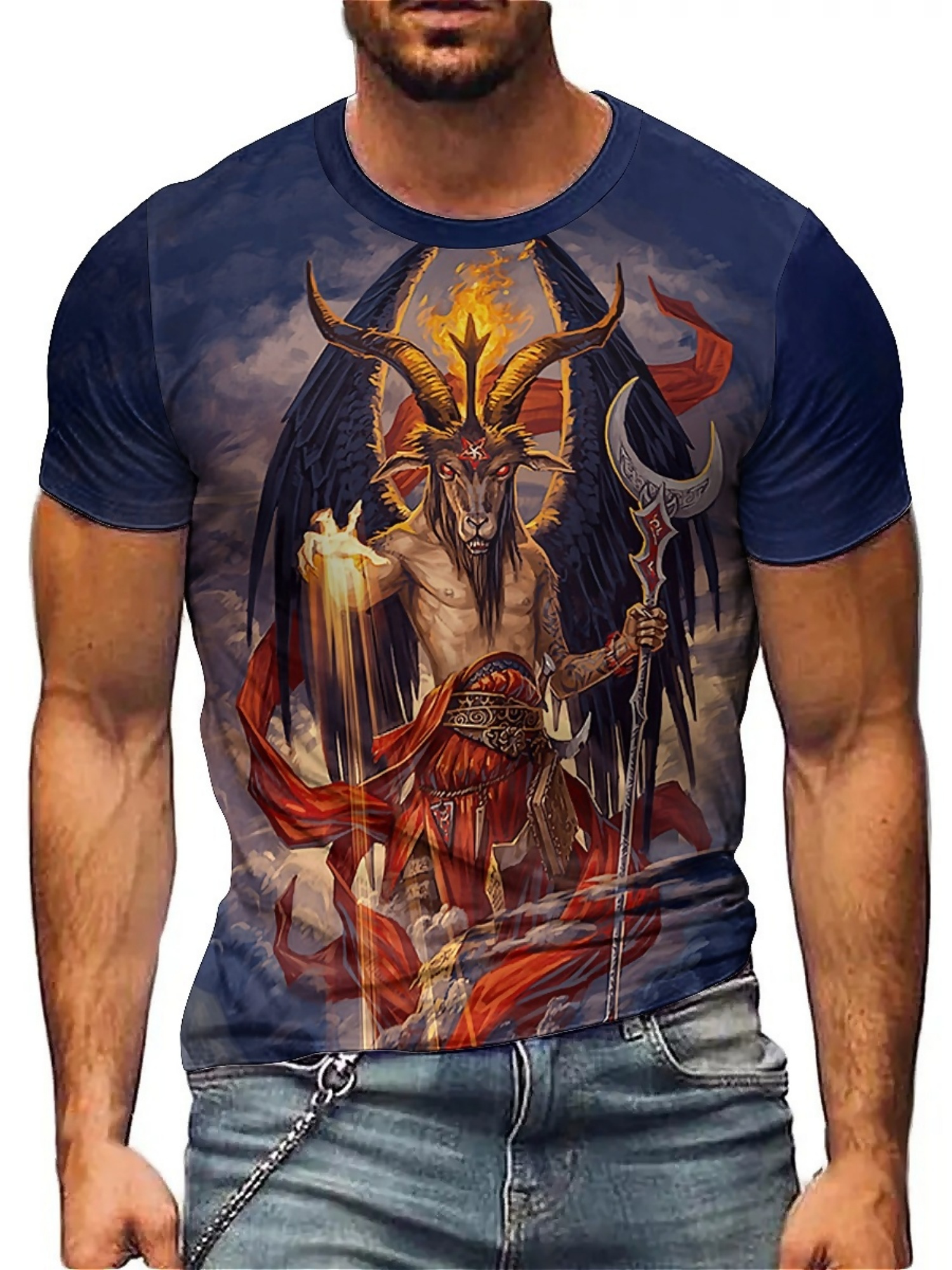 Men's 3D Demon Print T-Shirt | – Tee Graphic Print recenzja i cena