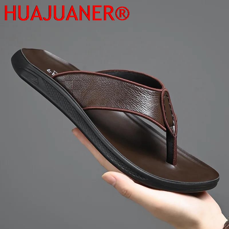Casual Outdoor Men's Sandals S – Flip Flop Leather Men recenzja i cena