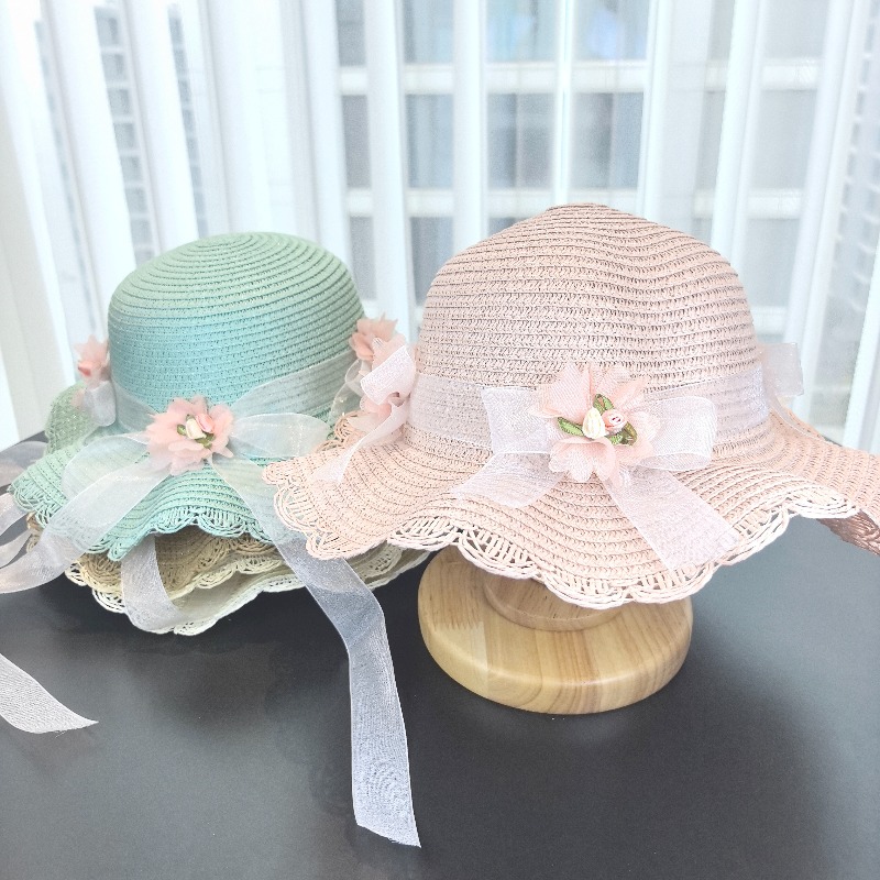Girls 2pcs Straw Hat Solid Col – Bucket Hat Straw recenzja i cena