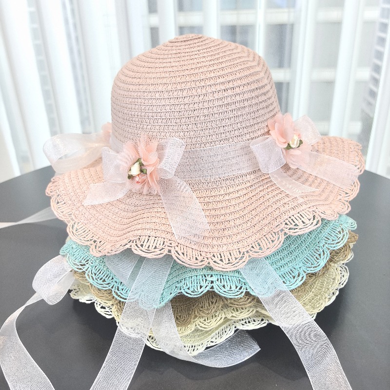 Girls 2pcs Straw Hat Solid Col – Bucket Hat Straw recenzja i cena