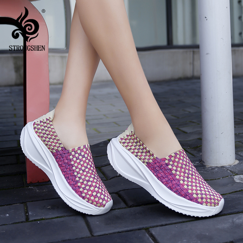 Women Woven Shoes Loafers Plat – Espadrille Slip On recenzja i cena