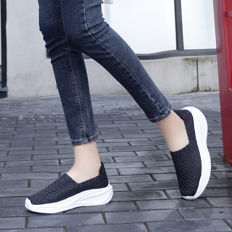 Women Woven Shoes Loafers Plat – Espadrille Slip On recenzja i cena